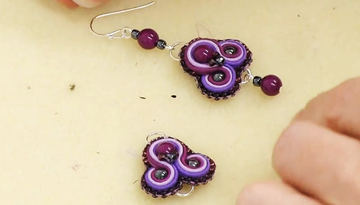 How to do Soutache Bead Embroidery: Part 7: How to Finish a Soutache Pair of Earrings