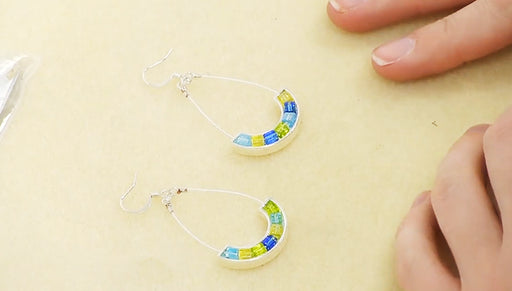 How to Make Cube Bead Earrings with Beading Wire and Curved Katiedids