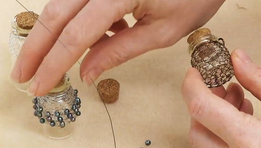 How to Add Beads to a Wire Net around a Bottle