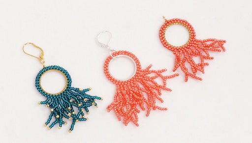 How to Add Beaded Coral Around a Form that has Circular Brick Stitch