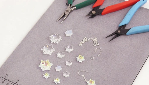 How to Make Snowflake Earrings using Austrian Crystal Edelweiss Pendants
