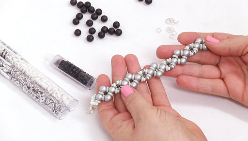 How to Make a Bracelet using Czech Glass 2-Hole Dobble Beads and Wheel Beads