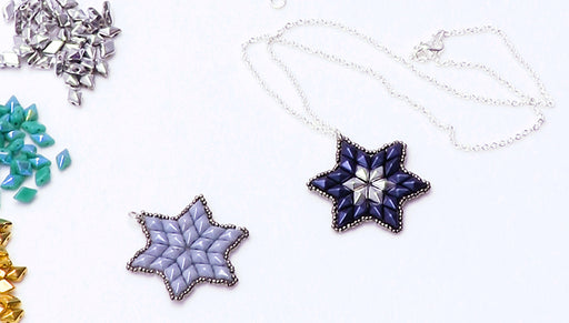 How to Bead Weave a Star Using Czech Glass 2-Hole DiamonDuos and Seed Beads