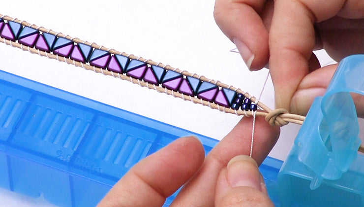 How to Make a Wrapit Loom Bracelet with Leather Cord and Two Hole