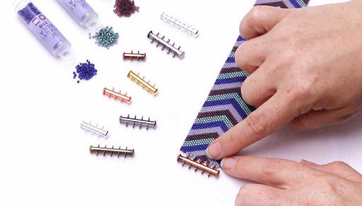 How to Attach a Vertical Loop Multi-Strand Clasp to Peyote Bead Weaving