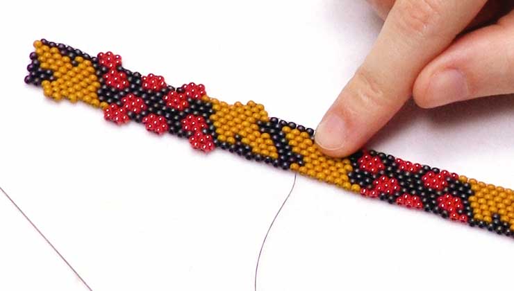 Licorice Leather Brick Stitch Bangle Bead Weaving Kit - Beads Gone