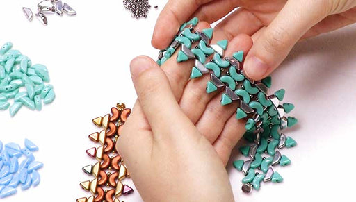 How to Bead Weave a Bracelet with Arcos, Kheops and Tinos Par Puca Beads