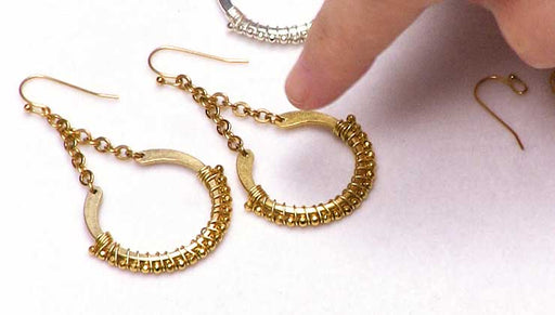 How to Make the Crescent Wire Wrapped Earrings - An Exclusive Beadaholique Kit designed by Becky Nunn