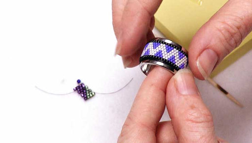 How to Adhere Bead Weaving to a Channel Ring