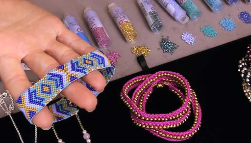 Beadsmith bracelet Making Kit Czech glass beads purple gold Iris