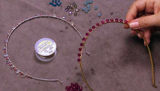 How to Wire Wrap Austrian Crystal Round Beads on to a Headband