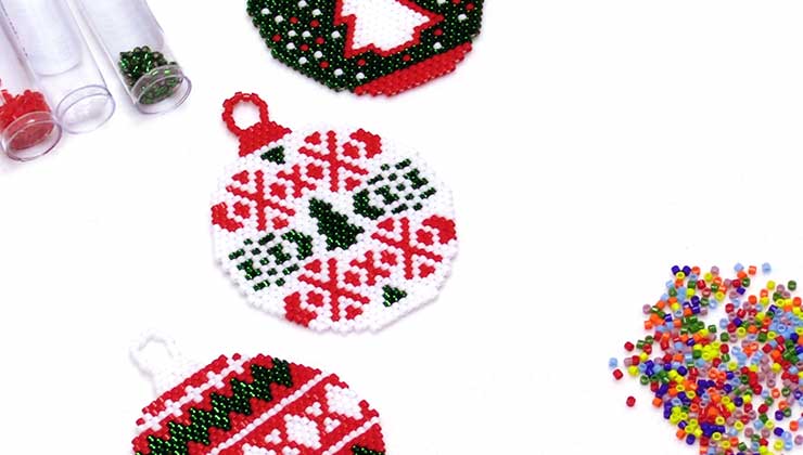 Bead weaving christmas deals ornaments