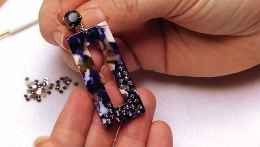 How to Make a Pair of Acetate Earrings featuring Austrian Crystals
