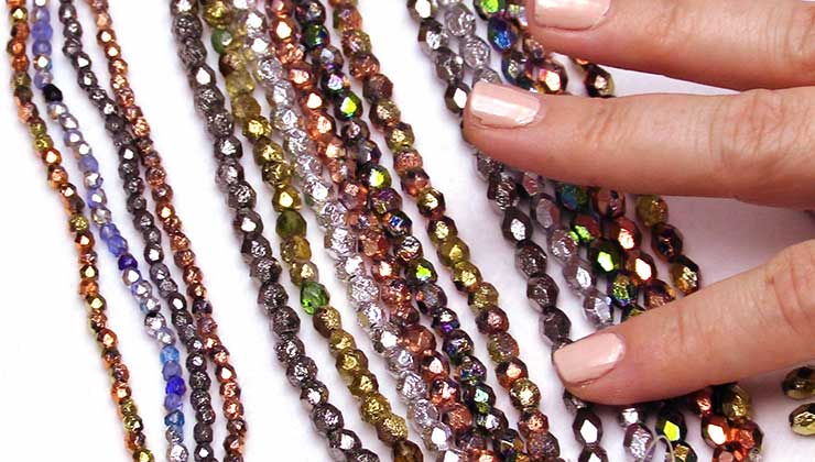 Czech Glass, Bohemian Aged 8/0 Round Seed Beads, 10 Grams, Etched Orange/Black Stripes and Amber