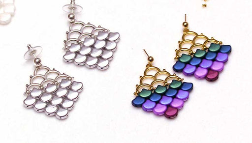 How to Make a Pair of Earrings with the Ginko 2-Hole Beads and Cymbal Bead Endings