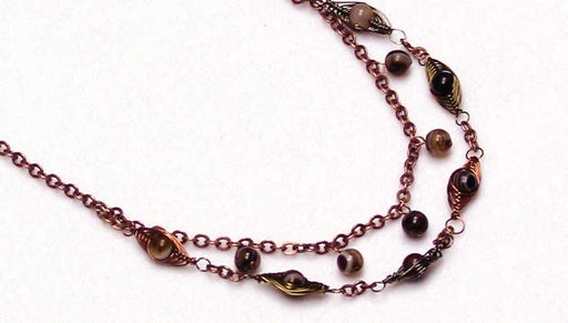 How to Make a Gemstone Herringbone Necklace with Wire Elements