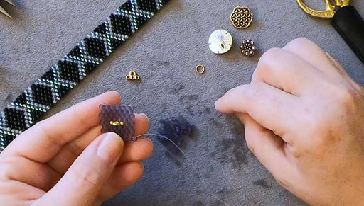 How to Finish Peyote Bead Weaving with a Stitch-in Connector and Button Closure