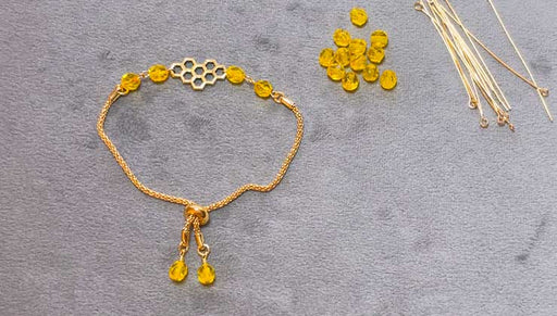 How to Make the Golden Honeycomb Adjustable Bracelet