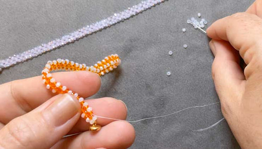 How To Do Right Angle Weave with an Edging using Crystal Rondelles