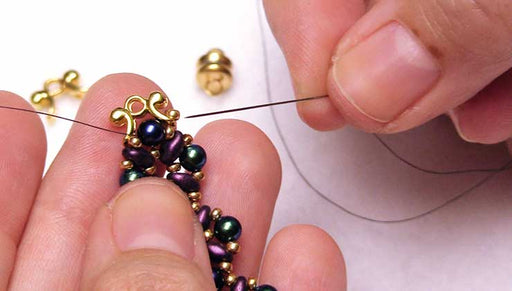How to Finish Right Angle Weave with Cymbal Bead Endings