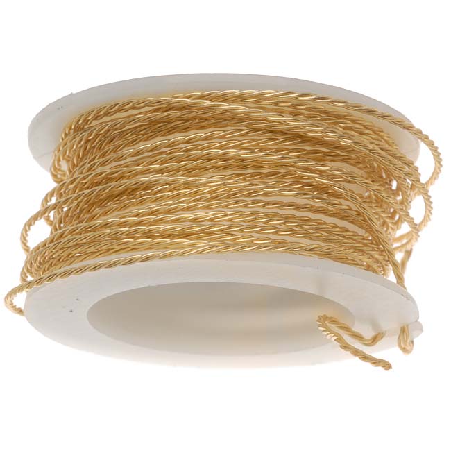 Artistic Wire, Twisted Craft Wire 20 Gauge Thick, Tarnish Resistant Brass (3 Yard Spool)