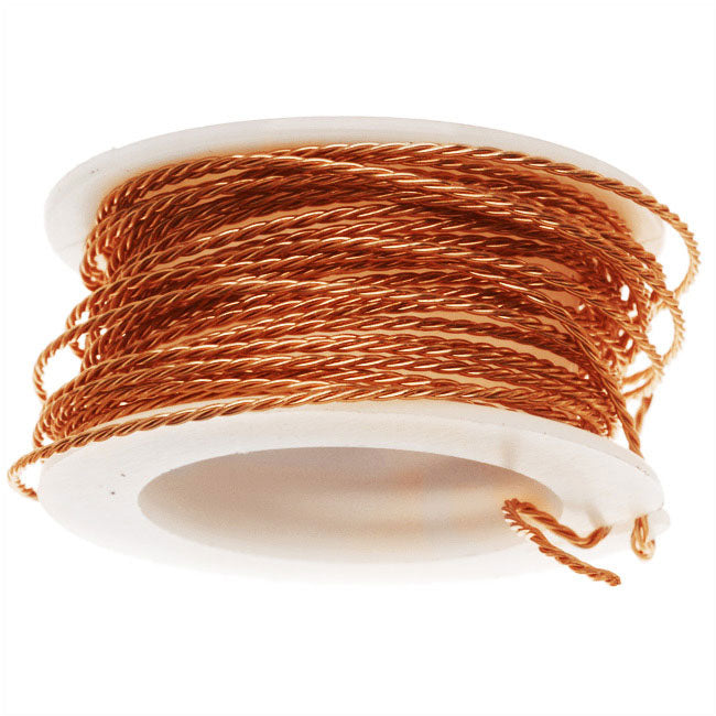 Artistic Wire, Twisted Craft Wire 20 Gauge Thick, Tarnish Resistant Natural Copper (3 Yard Spool)