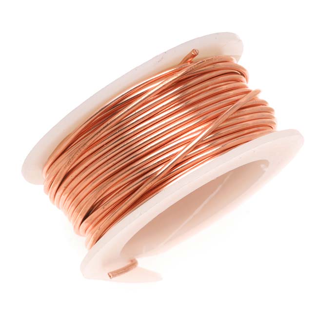 Artistic Wire, Copper Craft Wire 22 Gauge Thick, Bare Copper (8 Yard Spool)  — Beadaholique