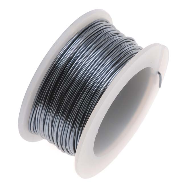 Artistic Wire, Silver Plated Craft Wire 26 Gauge Thick, Gunmetal/Hematite (15 Yard Spool)