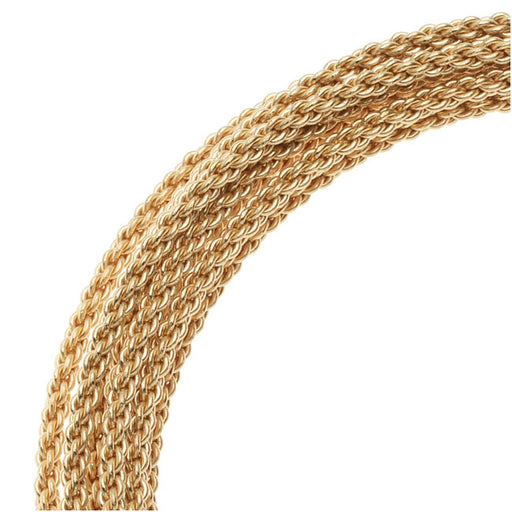Artistic Wire, Braided Craft Wire 12 Gauge Thick, 5 Foot Coil, Tarnish Resistant Brass