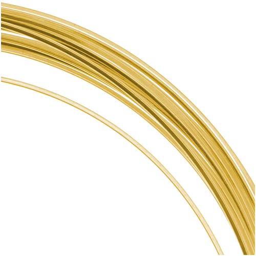The Beadsmith Non-Tarnish Gold Plated Copper Square Craft Bead Wire 21Ga (12Ft)