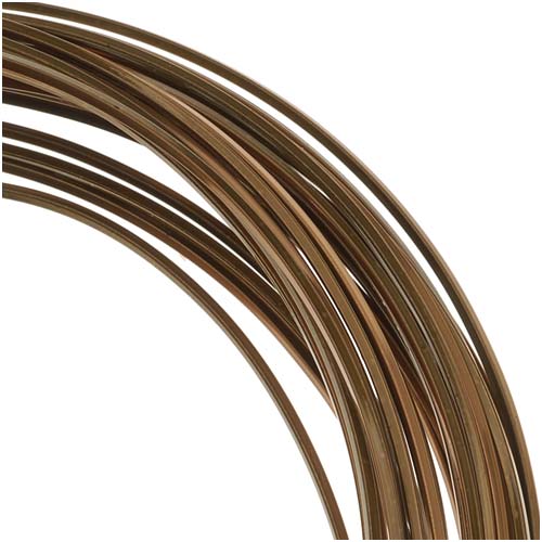 The Beadsmith Non-Tarnish Vintage Bronze Plated Copper Square Craft Bead Wire 21Ga (21Ft)