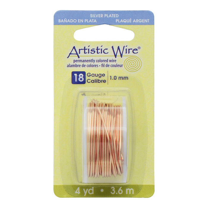 Artistic Wire, Silver Plated Craft Wire 18 Gauge Thick, Gold Color (4 Yard Spool)