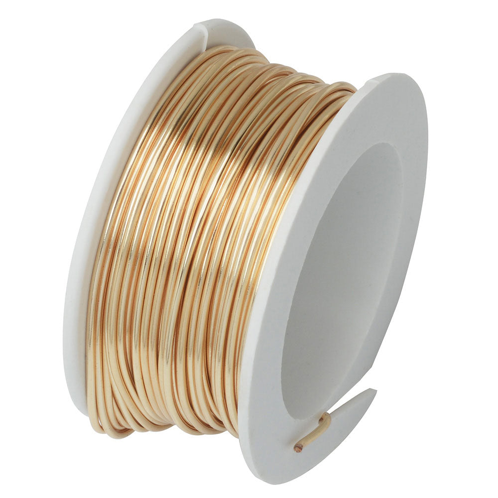 Artistic Wire, Silver Plated Craft Wire 22 Gauge Thick, 8 Yard Spool, Gold Color
