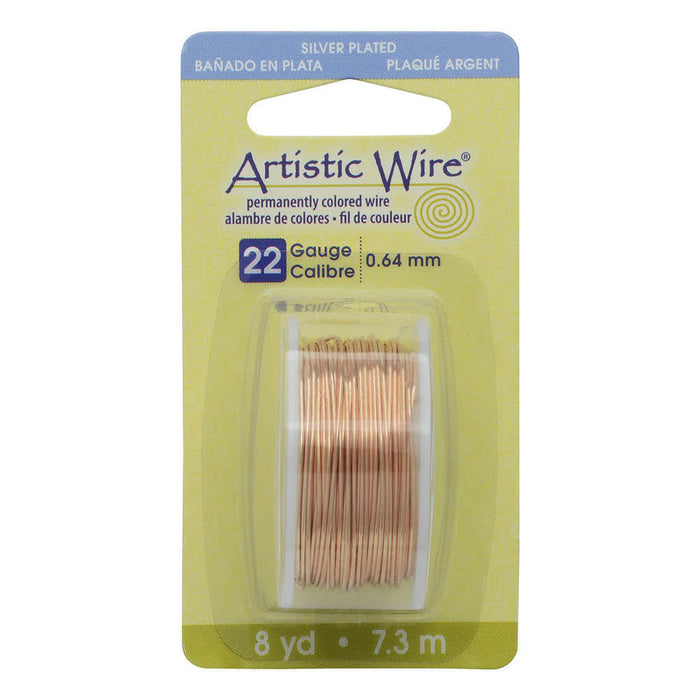 Artistic Wire, Silver Plated Craft Wire 22 Gauge Thick, Gold Color (8 Yard Spool)