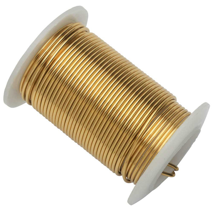 Wire Elements, Tarnish Resistant Gold Color Copper Wire, 16 Gauge 8 Yards (7.3 Meters)