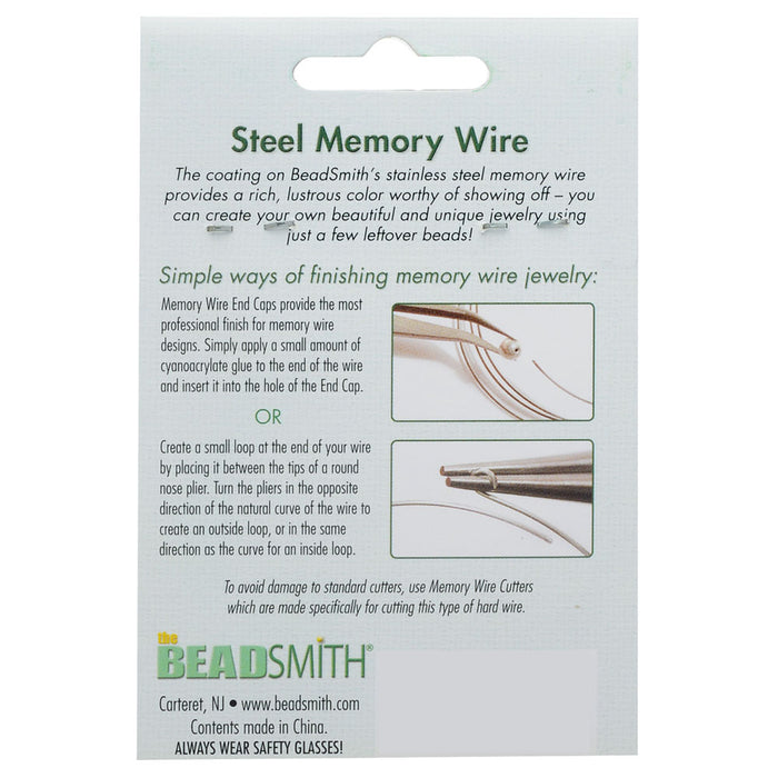 Memory Wire, Bracelet Round Size Medium 2.25 Inch Diameter, 12 Loops, Gun Metal Plated