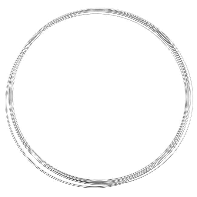Memory Wire, Necklace Round 3.75 Inch Diameter, 7 Loops, Silver Plated