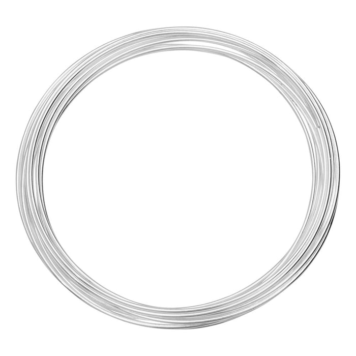 Memory Wire, Bracelet Round Size Large, 1mm (.039") Thick /  2.50 Inch Diameter, 9 Loops, Silver Plated
