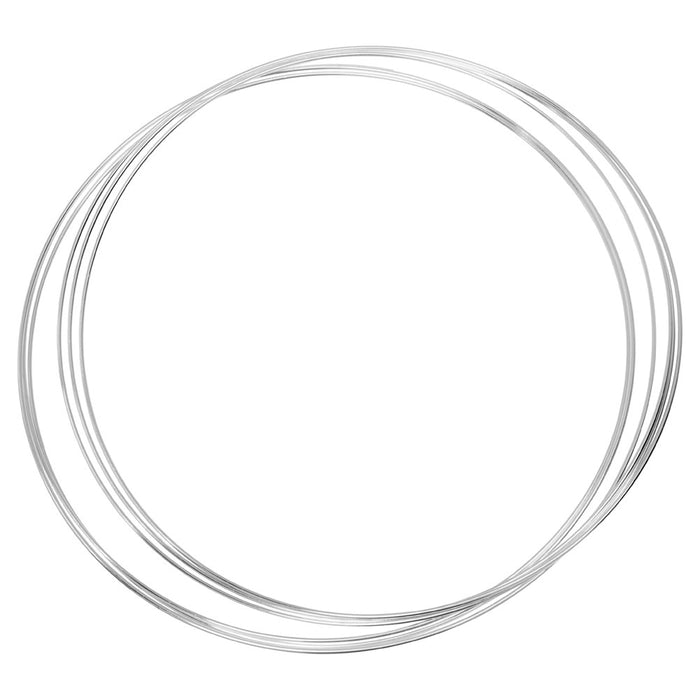 Memory Wire, Necklace Round Size Extra Large, 1mm (.039) Thick / 5 Inch Diameter, 5 Loops, Silver Plated