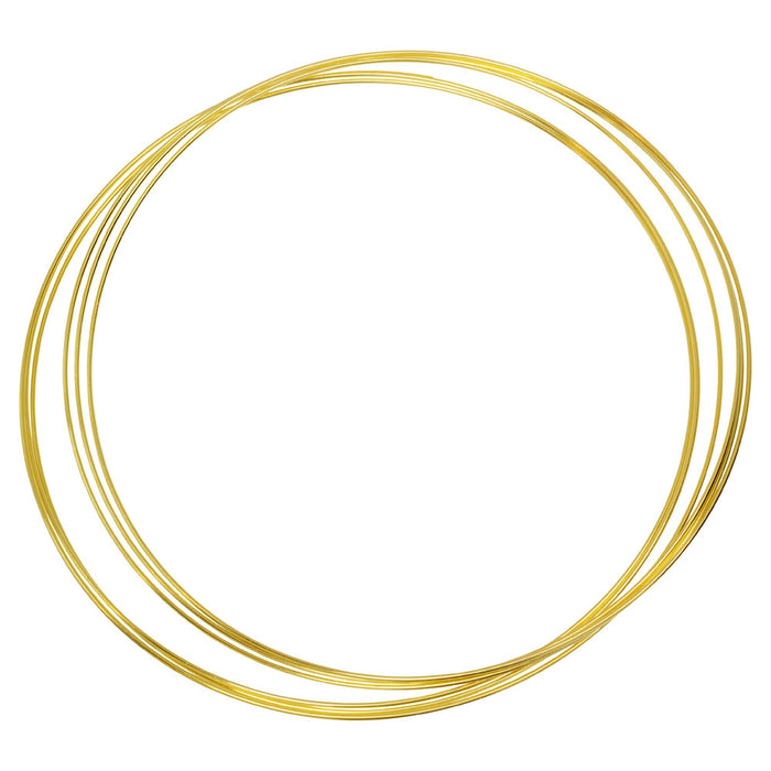 Memory Wire, Necklace Round Size Extra Large, 1mm (.039) Thick / 5 Inch Diameter, 5 Loops, Gold Tone