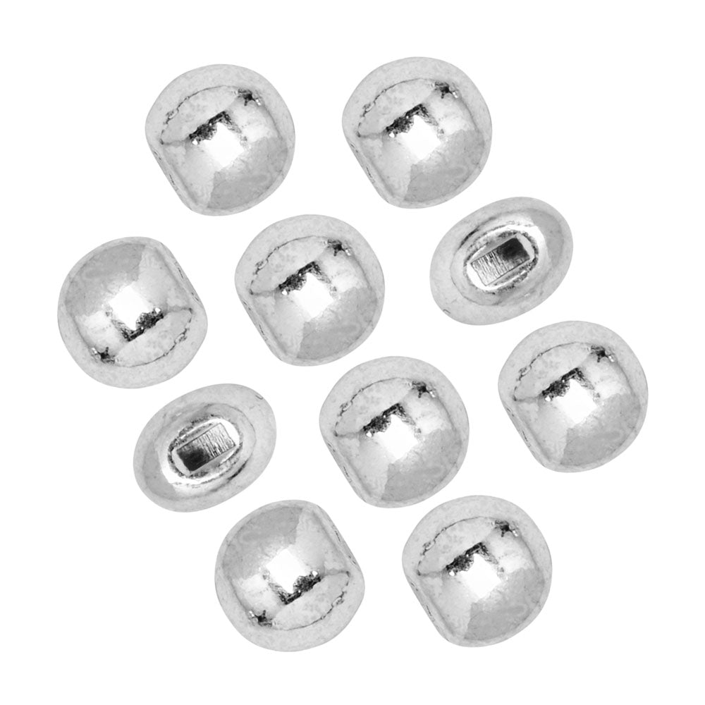 Beadalon End Cap Beads for Memory Wire, Oval Glue In 5x4mm, Silver Plated (10 Pieces)