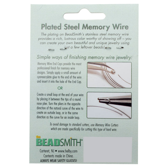 Memory Wire, Ring Round 0.75 Inch Diameter, 48 Loops, Silver Plated
