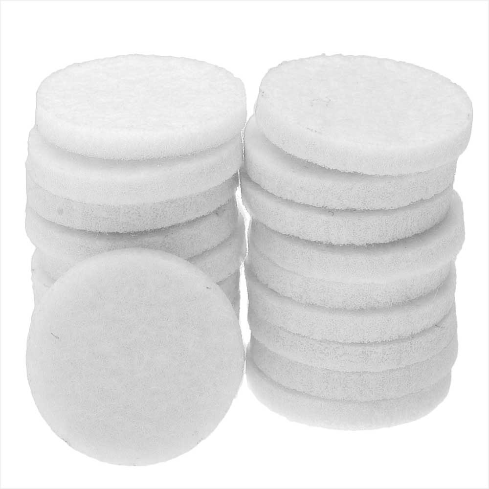 Aromatherapy Fiber Fragrance Pads for Essential Oil, Coin Shape 22mm, White (20 Pieces)