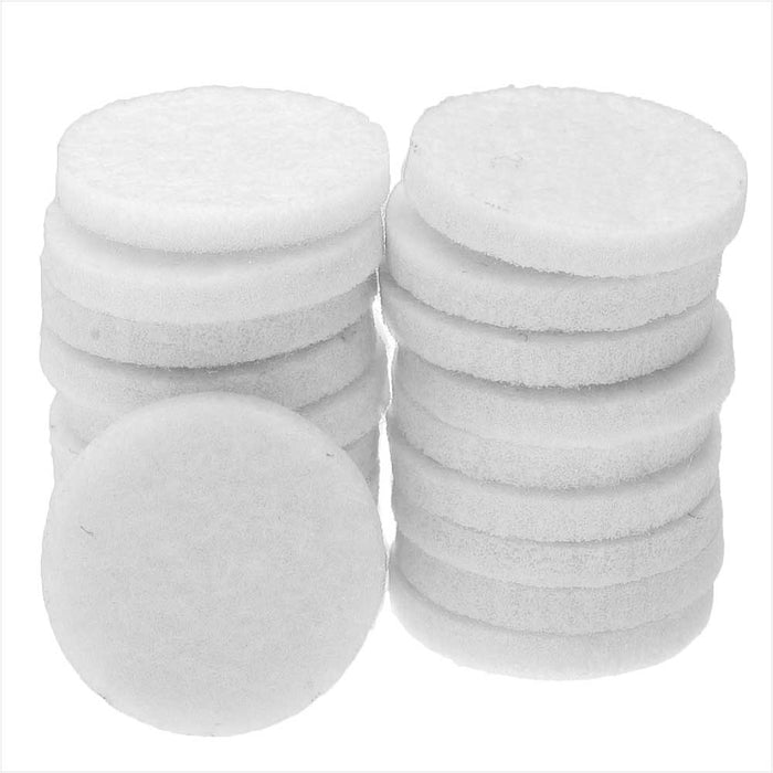 Aromatherapy Fiber Fragrance Pads for Essential Oil, Coin Shape 22mm, White (20 Pieces)