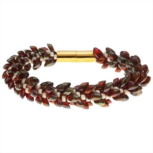 Refill - Deluxe Beaded Kumihimo Bracelet, Marsala, - Exclusive Beadaholique Jewelr