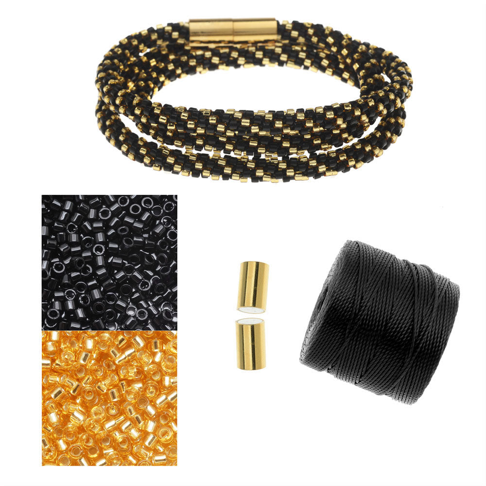Refill - Beaded Kumihimo Wrap Bracelet - New Year's Eve - Exclusive Beadaholique Jewelry Kit
