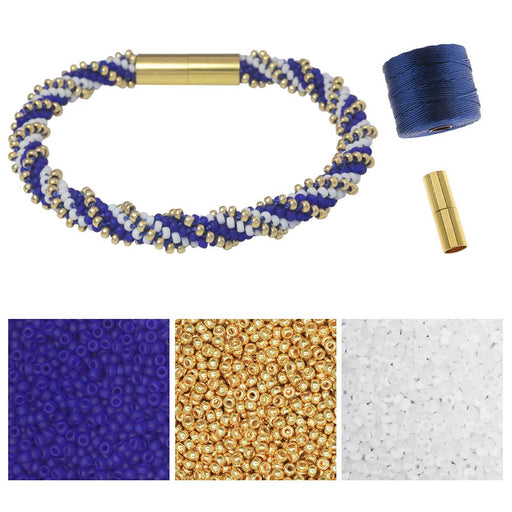 Refill - Spiral 12 Warp Beaded Kumihimo Bracelet - Calm Seas - Exclusive Beadaholique Jewelry Kit
