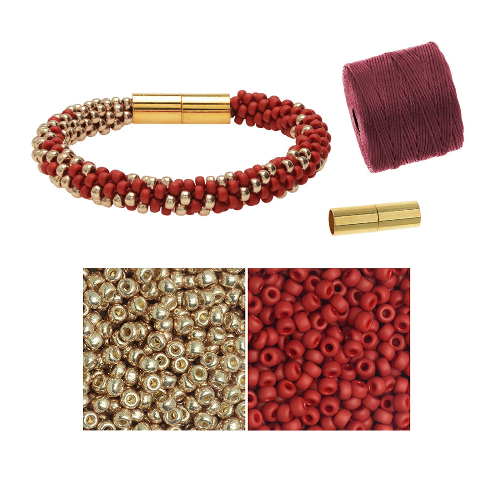 Refill - Graduated Kumihimo Bracelet in Christmas Formal - Exclusive Beadaholique Jewelry Kit
