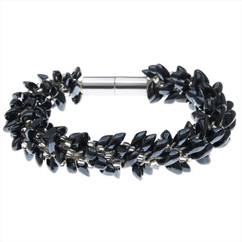 Refill - Deluxe Beaded Kumihimo Bracelet, Hematite, - Exclusive Beadaholique Jewel