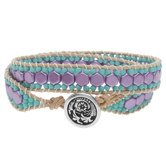 Refill - Honeycomb Double Wrapped Loom Bracelet - Lilac & Teal - Exclusive Beadaholique Jewelry Kit